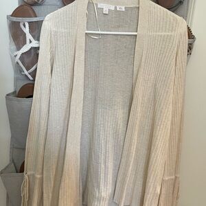 LC Lauren Conrad Beige Ribbed Cardigan